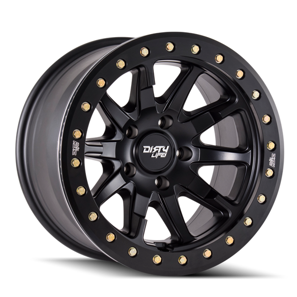 Dirty Life 9304 DT-2 20x9 / 5x139.7 BP / 12mm Offset / 87.1mm Hub Matte Black Wheel - Beadlock - 9304-2985MB12