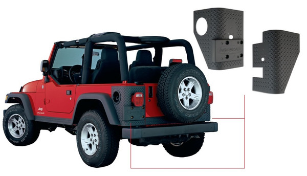 Bushwacker 97-06 Jeep Wrangler Trail Armor Rear Corners - Black - 14004