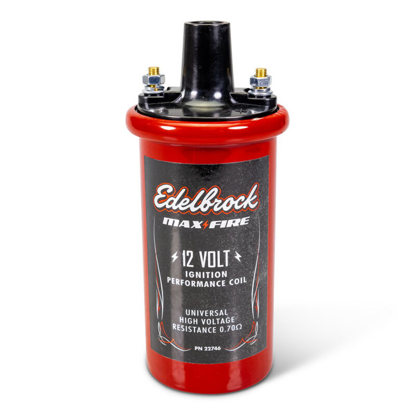 Edelbrock Ignition Coil - Electric Oil Filled - .70 PR Red w/ Black Top - 22746