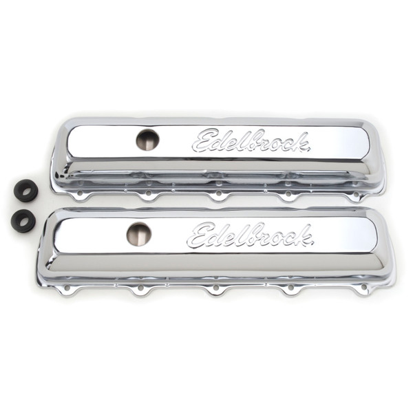 Edelbrock Valve Cover Signature Series Oldsmobile 350-455 CI V8 Chrome - 4485