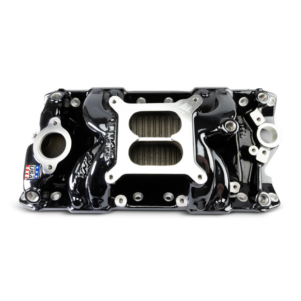 Edelbrock Chevy Small Block Performer RPM AIR-Gap Intake Manifold Black Plasma Finish - 7501-BP