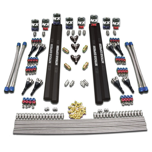 Nitrous Express 8 Cyl SX2 Nozzle Intake Plumbing Kit (Incl Hardware) - 13387