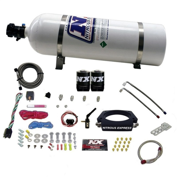 Nitrous Express 2014+ GM 6.2L Truck Nitrous Plate Kit (35-300HP) w/15lb Bottle - 20937-15