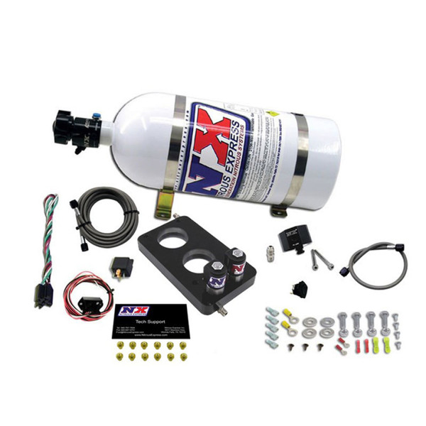 Nitrous Express 05-10 Ford Mustang 4.6L 3 Valve Nitrous Plate Kit (50-150HP) w/10lb Bottle - 20947-10