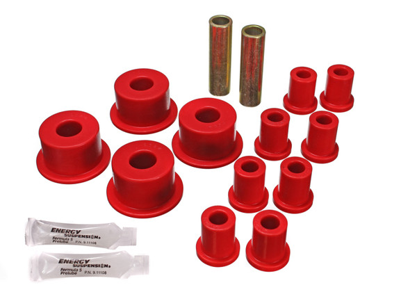 Energy Suspension 65-72 Dodge Charger (w/ 2in Main Eye) Red Rear Leaf Spring Bushing Set - 5.2101R