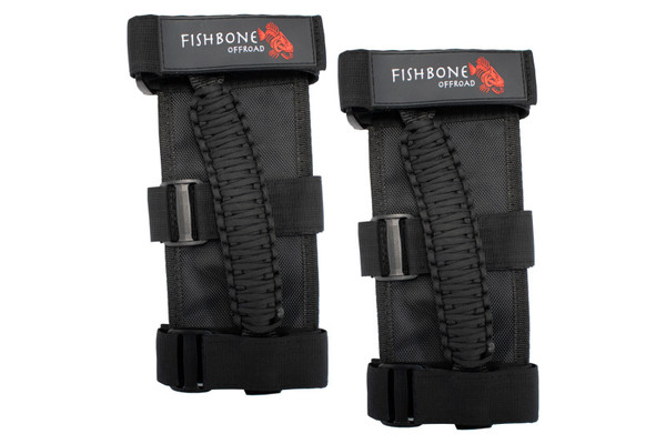 Fishbone Offroad Paracord Grab Handles w/Three Straps - Black - FB55279