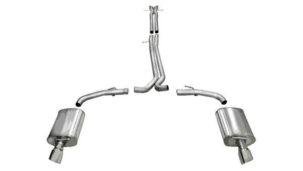 Corsa 2010-2019 Ford Taurus SHO 3.5L V6 Turbo Polished Sport Cat-Back Exhaust - 14315