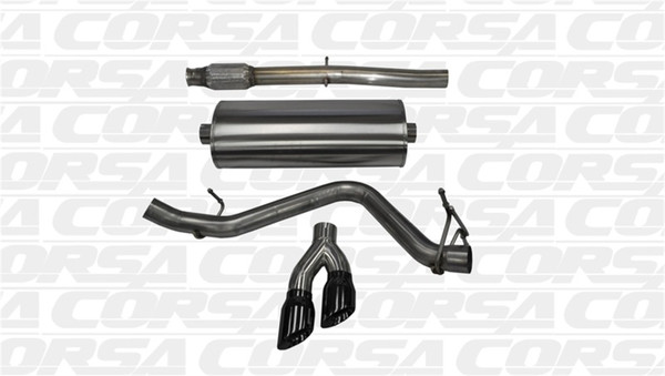 Corsa 14-19 GMC Sierra/Chevy Silv 1500 Crew Cab/Std. Bed 5.3L V8 Black Sport Single Side CB Exhaust - 14874BLK