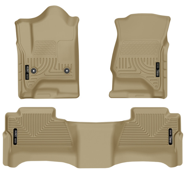 Husky Liners 14 Chevrolet Silverado/GMC Sierra WeatherBeater Tan Front & 2nd Seat Floor Liners - 98233