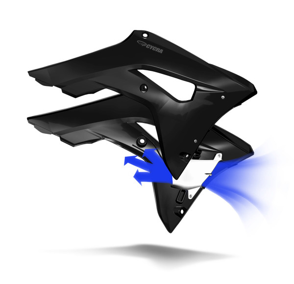 Cycra 18-21 Honda CRF250R Powerflow Radiator Shrouds - Black - 1CYC-1889-12
