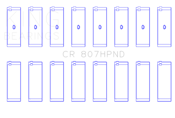 King Chevy LS1 / LS6 (Size 010X) Performance Rod Bearing Set - CR807HPND010X