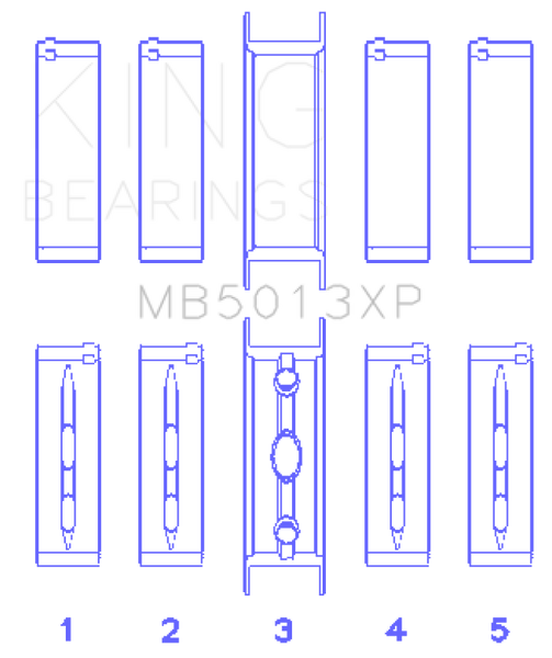 King Chevy LS1/LS6/LS3 Performance Main Bearing Set - Size STDX - MB5013XPSTDX
