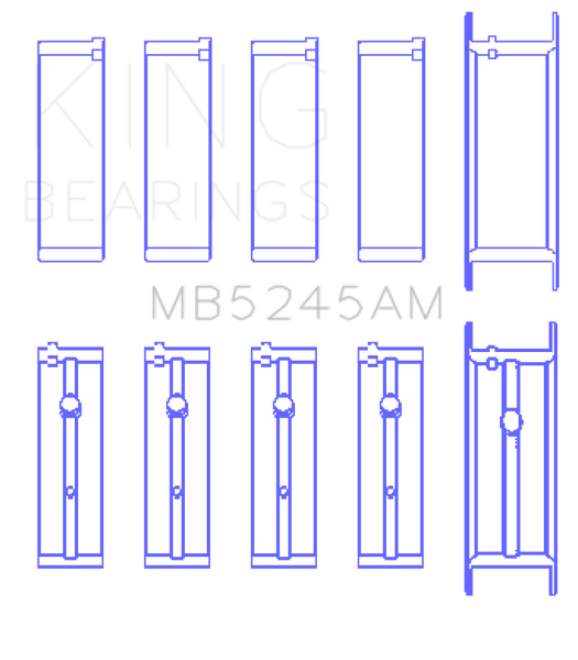 King 91-04 Nissan 146CI/2.4L KA24DE L4 / 89-97 146CI/2.4L KA24E L4  (Size +0.75) Main Bearing Set - MB5245AM0.75