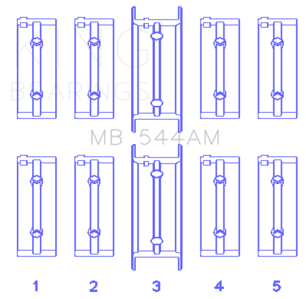 King Engine Bearings BMW M10B15/18/20 (Size +0.75mm) Main Bearing Set - MB544AM0.75