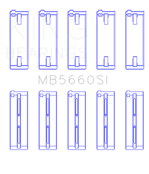 King Engine Bearings Audi/VW Bbz/CAxa/CAva/Azd (Size +0.25mm) Main Bearing Set - MB5660SI0.25