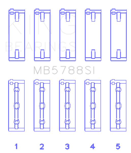 King Engine Bearings Suzuki J24B (Size +0.25mm) Main Bearing Set - MB5788SI0.25