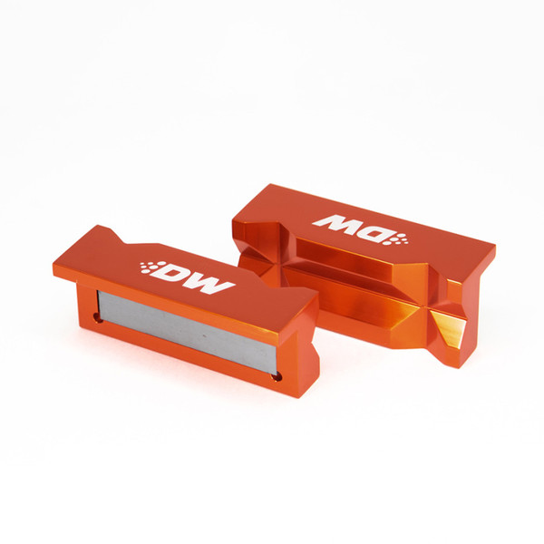 DeatschWerks 4in. Aluminum Soft Jaws w/ Magnet - Orange Anodized - 6-02-1007