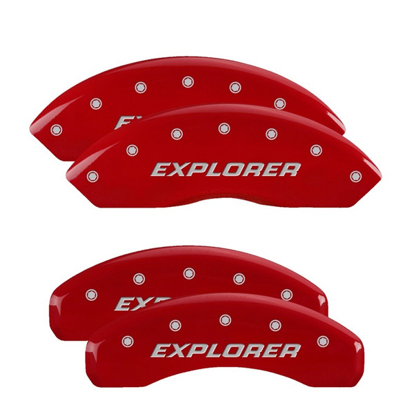 MGP 4 Caliper Covers Engraved Front & Rear Explorer/2011 Red Finish Silver Char 2009 Ford Explorer - 10041SEXPRD