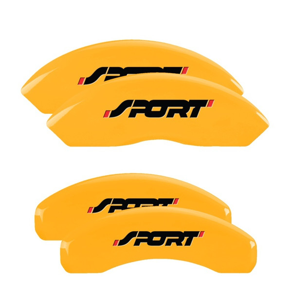 MGP 4 Caliper Covers Engraved Front & Rear No bolts/Sport Yellow finish black ch - 10119SSP1YL