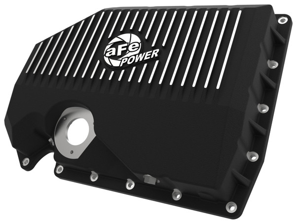 aFe 05-19 VW 1.8L/2.0L w/ Oil Sensor Engine Oil Pan Black POWER Street Series w/ Machined Fins - 46-71210B