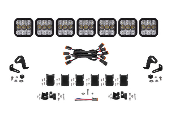 Diode Dynamics SS5 Pro Universal CrossLink 7-Pod Lightbar - White Combo - DD7246