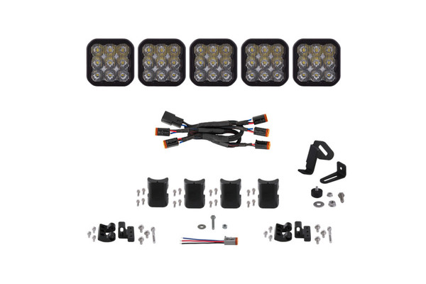Diode Dynamics SS5 Pro Universal CrossLink 5-Pod Lightbar - White Driving - DD7254