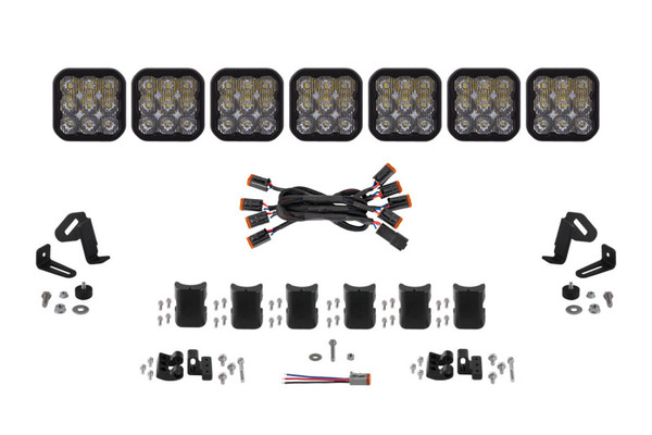 Diode Dynamics SS5 Pro Universal CrossLink 7-Pod Lightbar - White Driving - DD7258