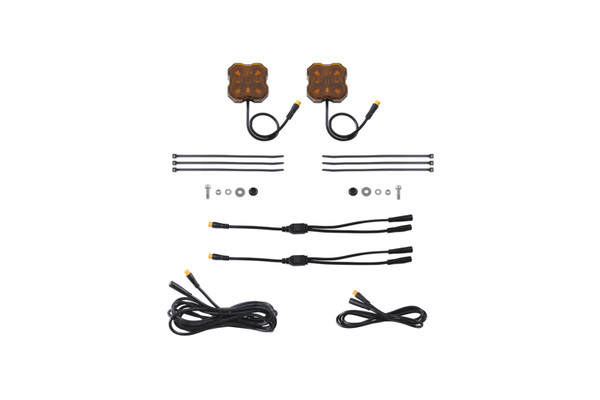 Diode Dynamics Stage Series Single Color LED Rock Light - Amber M8 (2-pack) - DD7457