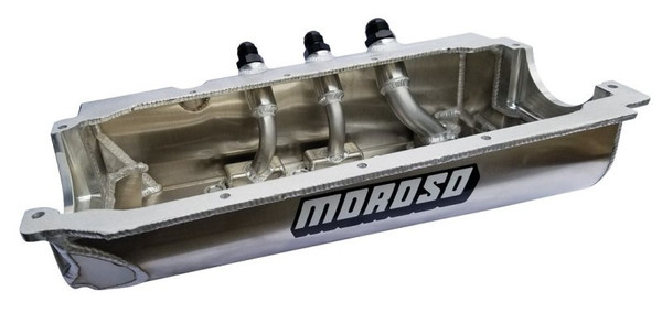 Moroso Dart/Rocket Spread Rail Dirt Late Model (w/Three Pick Ups) Dry Sump 6.5in Aluminum Oil Pan - 21564