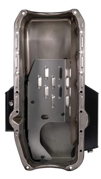 Moroso Pre-80 Chevrolet SBC (w/2 Pc Seal & Low Clearance) Wet Sump 7qt 7in Steel Oil Pan - Black - 21812