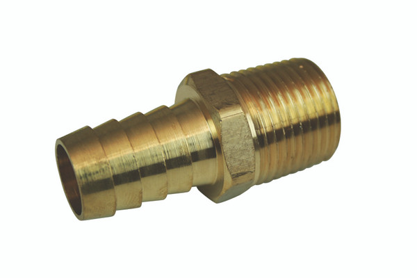 Moroso Straight Fitting - 1/2in NPT to 5/8in Barbed - Brass - Single - 22735