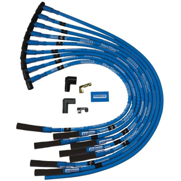 Moroso Chevrolet Big Block Ignition Wire Set - Blue Max - Spiral Core - Sleeved - HEI - Straight - 72415