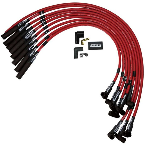 Moroso Chevrolet Big Block Ignition Wire Set - Ultra 40 - Unsleeved - HEI - Over Valve - Red - 73688