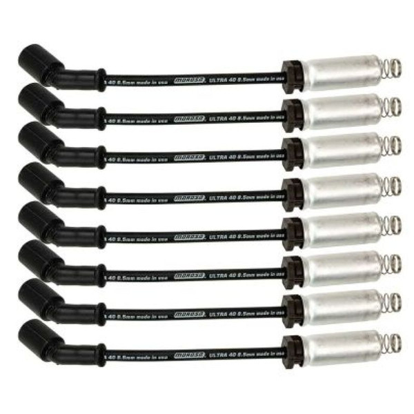 Moroso GM LS/LT 8.5mm Ultra 40 9.75in Long Wire Set w/Alum Heatshield - Black - 73744