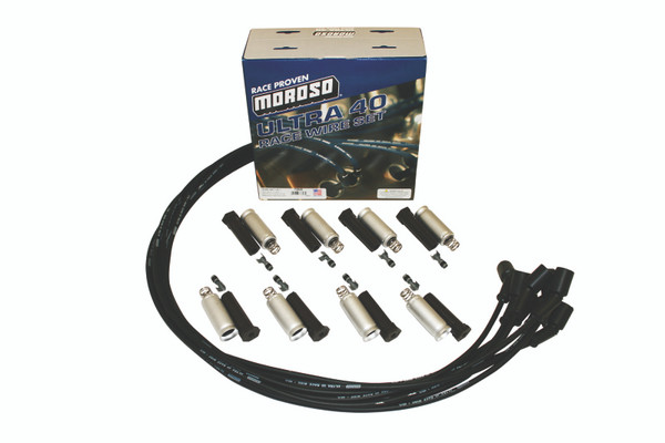 Moroso GM LS Ignition Wire Set - Ultra 40 - Unsleeved - Coil-On - Black - 73828