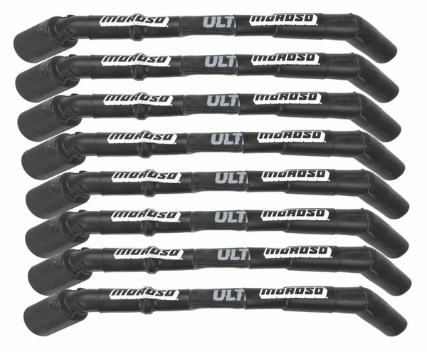 Moroso GM LS Ultra 40 Custom Fit  Sleeved Ignition Wire Set 8in 135 Deg Boots - Black - 73850