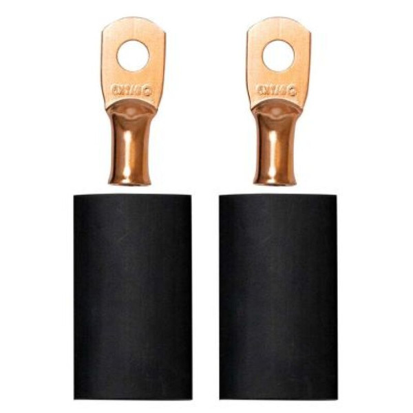 Moroso 1/4in Dia Stud 6 GA Wire Crimp/Solder Battery Cable Terminal Kit (2 Pack) - 74161