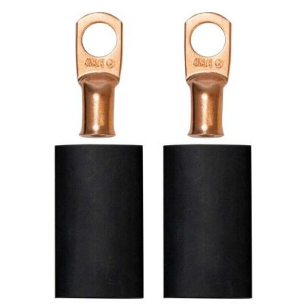 Moroso 3/8in Dia Stud 4 GA Wire Crimp/Solder Battery Cable Terminal Kit (2 Pack) - 74167