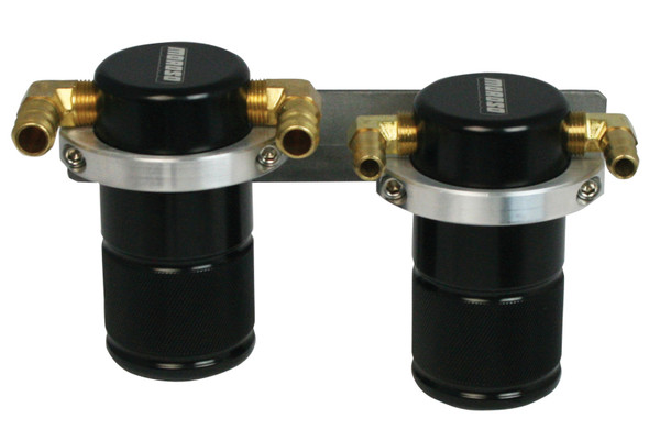 Moroso 04-07 Subaru STi/06-07 WRX Air/Oil Separator Catch Can - Small Body - Billet Aluminum - Black - 85627