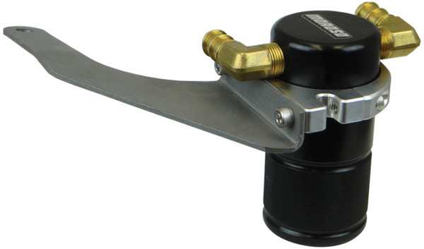Moroso 15-18 Ford Mustang EcoBoost Air/Oil Separator Catch Can - Small Body - Billet Aluminum -Black - 85685