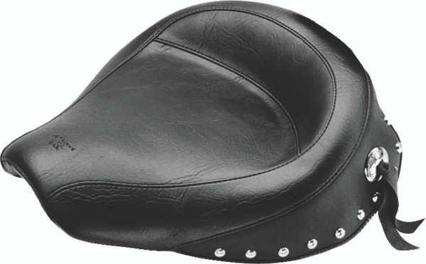Mustang 58-84 Harley FX/FL Wide Touring Solo Seat w/Studs- Black - 75527