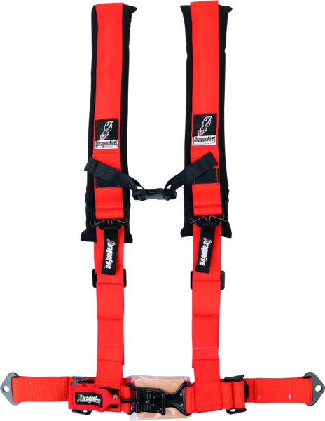DragonFire Racing Harness- H-Style- 4-Point- 2in Buckle- Orange - 521405