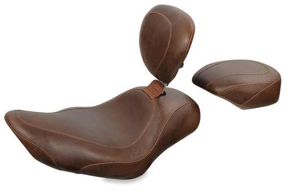 Mustang 04-21 Harley Sportster Wide Tripper Passenger Seat - Distressed Brown - 76727