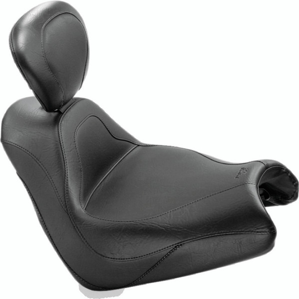 Mustang 05-08 Honda VTX1800F Sport Touring Solo Seat w/Driver Backrest - Black - 79464