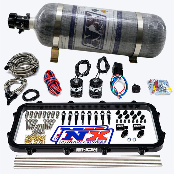 Nitrous Express Holley Hi-Ram Dry Direct Port Plate Nitrous System w/ 12lbs Bottle - 20963-12