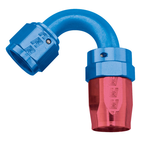 Russell Performance -16 AN Red/Blue 120 Degree Full Flow Swivel Hose End (With 1-1/2in Radius) - 613440