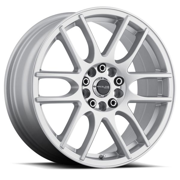 Raceline 141S Mystique 18x7.5in / 5x110/5x114.3 BP / 42mm Offset / 72.62mm Bore - Gloss Silver Wheel - 141S-87588+42