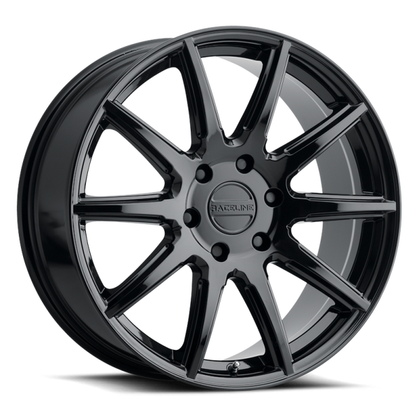 Raceline 159B Spike 18x8in / 6x135 BP / 35mm Offset / 87.1mm Bore - Gloss Black Wheel - 159B-88065+35