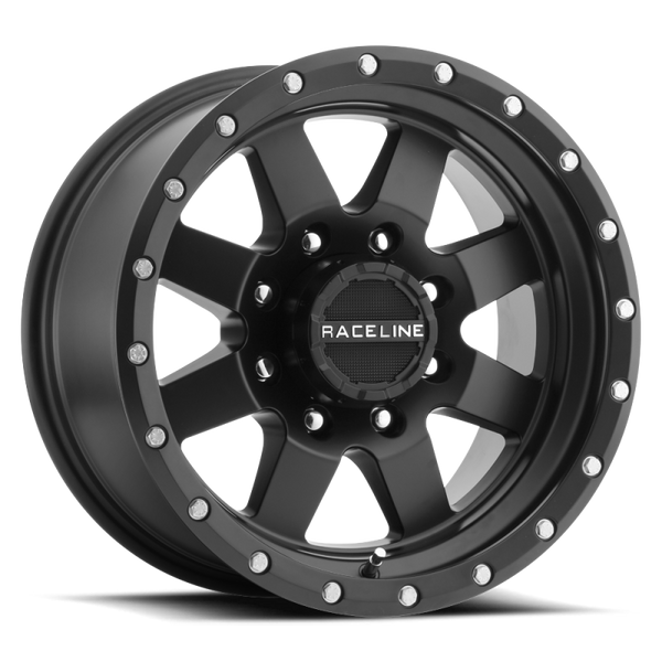 Raceline 935B Defender 16x6in / 8x165.1 BP / 0mm Offset / 4.90mm Bore - Satin Black Wheel - 935B-66080