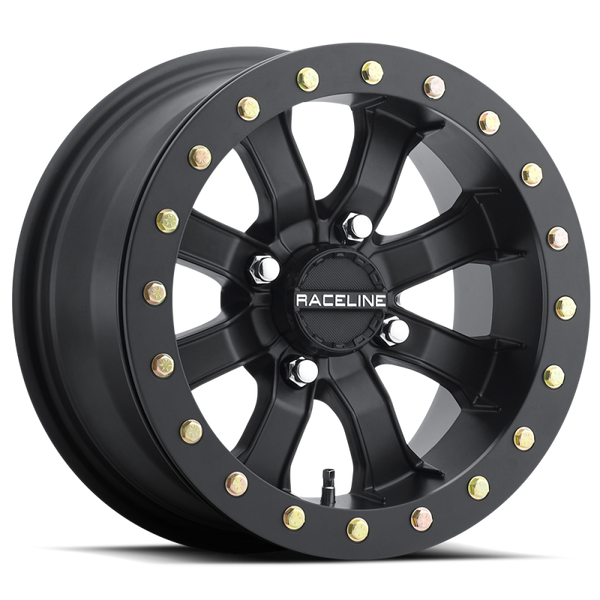 Raceline A71B Mamba 14x8in / 4x137 BP / 0mm Offset / 110.18mm Bore - Satin Black Beadlock Wheel - A71B-48037-44